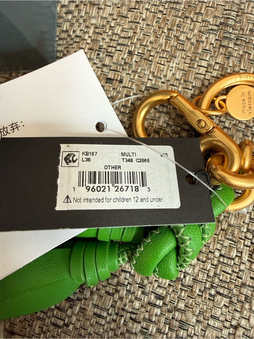 NWT Kate Spade New York leather tulip key fob / bag charm - Picture 6 of 6
